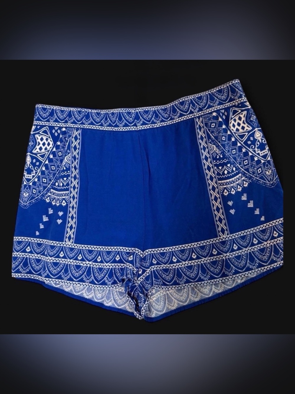 Sweet Wanderer Royal Blue Printed High-Waist Women’s Shorts